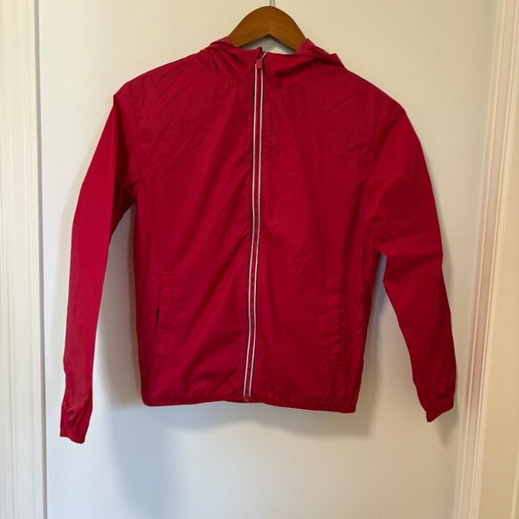 Canadiana Windbreaker Rain Jacket Spring Size L Youth Red 100% Nylon - Picture 2 of 8